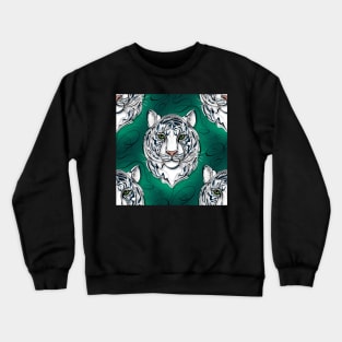 Continuous Line White Tiger Portrait. 2022 New Year Symbol by Chinese Horoscope Crewneck Sweatshirt